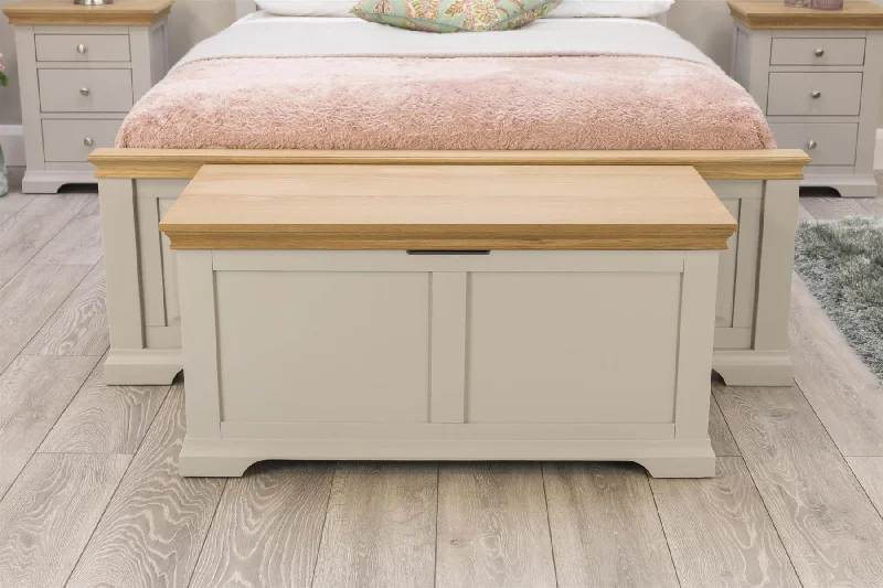 Westcott Light Grey & Natural Oak Blanket Box - B GRADE