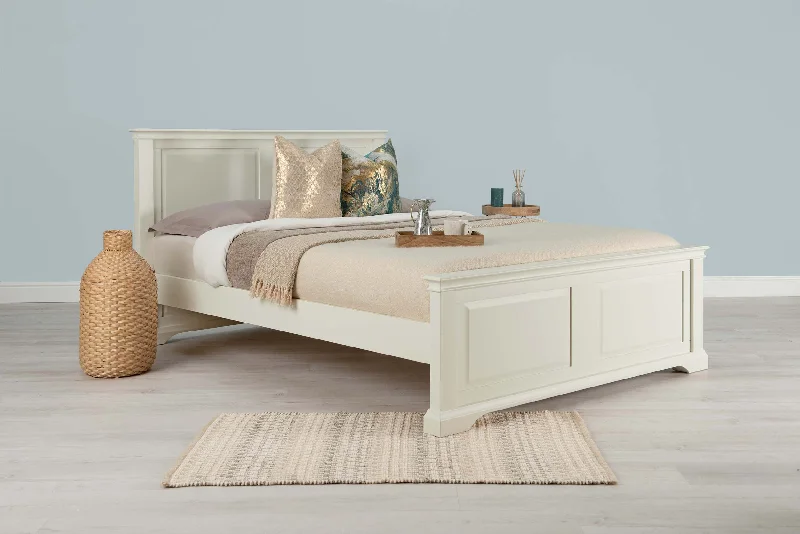 Westcott Soft White Solid Wood Bed Frame - 5ft King Size