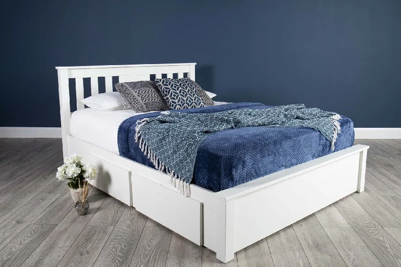 Wimbledon Soft White Solid Wood Storage Bed - 6ft Super King - B GRADE